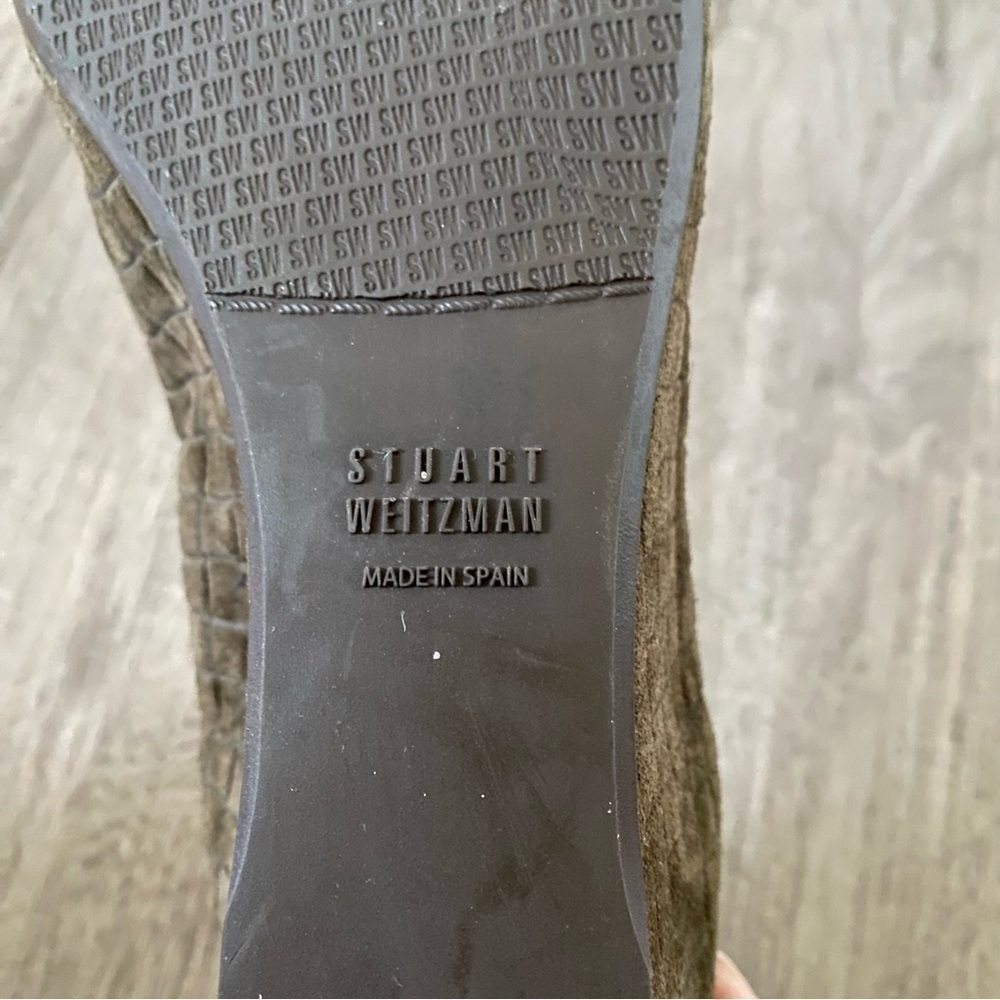 Stuart Weitzman Green Leather Wedge Heels Shoes Women’s Size 9 N - Picture 2 of 9